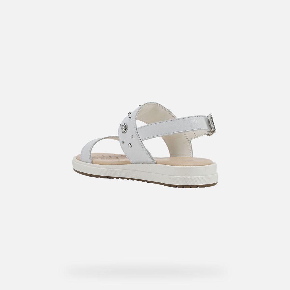 Geox Sandals White Rebecca - Geox Girls Shoes - KTJYBP452